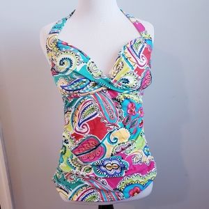 anne cole signature swim tankini floral paisley